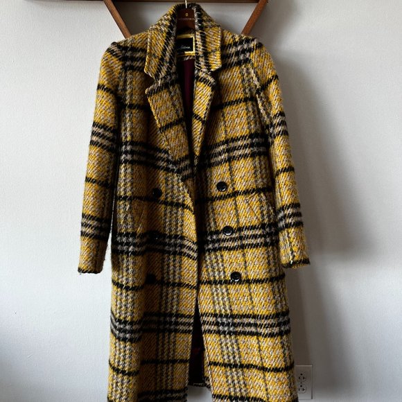 Sam edelman yellow plaid coat Clearance